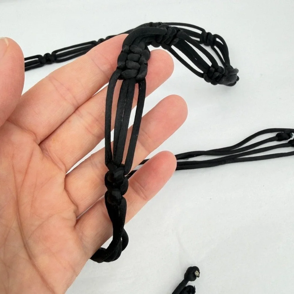 Macrame Knotted Rope String Tassel Wrap Belt Satin Cord Boho Hippie Festival OS